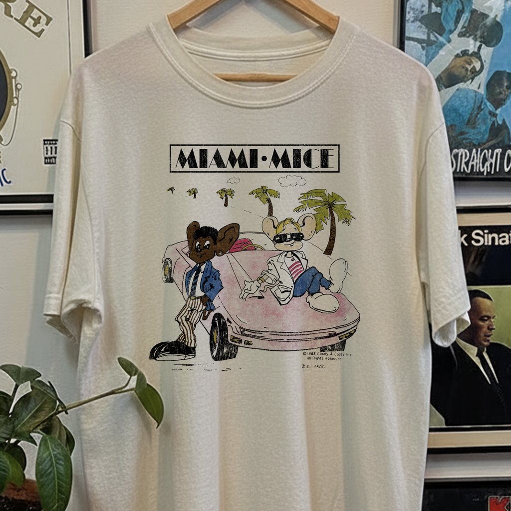 Rare Miami Mice Washed White Tee