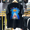 1999 Simpsons Jaws Parody Rare Washed Black T-Shirt