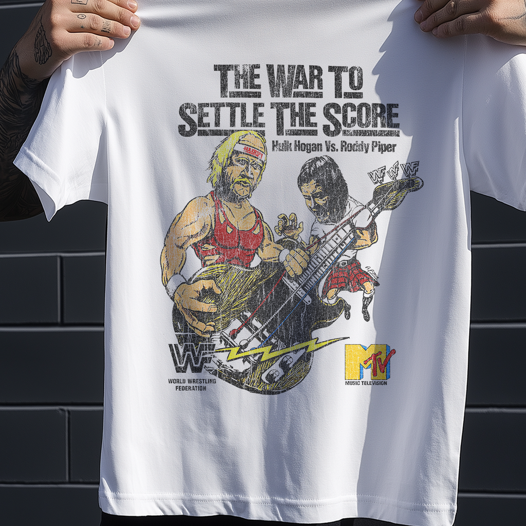 The War To Settle The Score '85 Promo Vintage Washed White T-Shirt