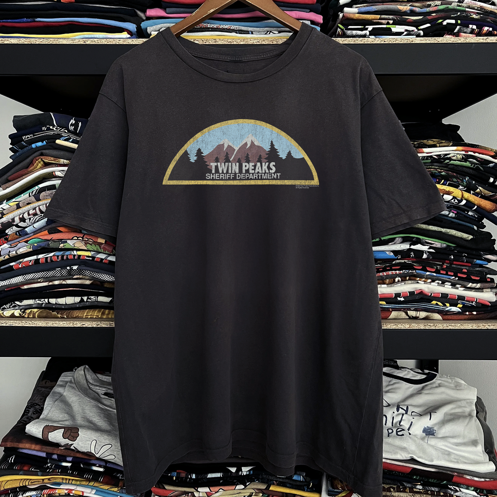 90s Twin Peaks Sheriff Department Washed Black Tee