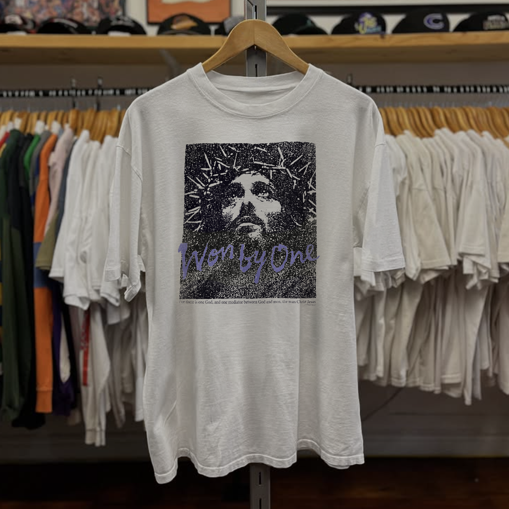 Rare Jesus Worn By One Washed White Tee