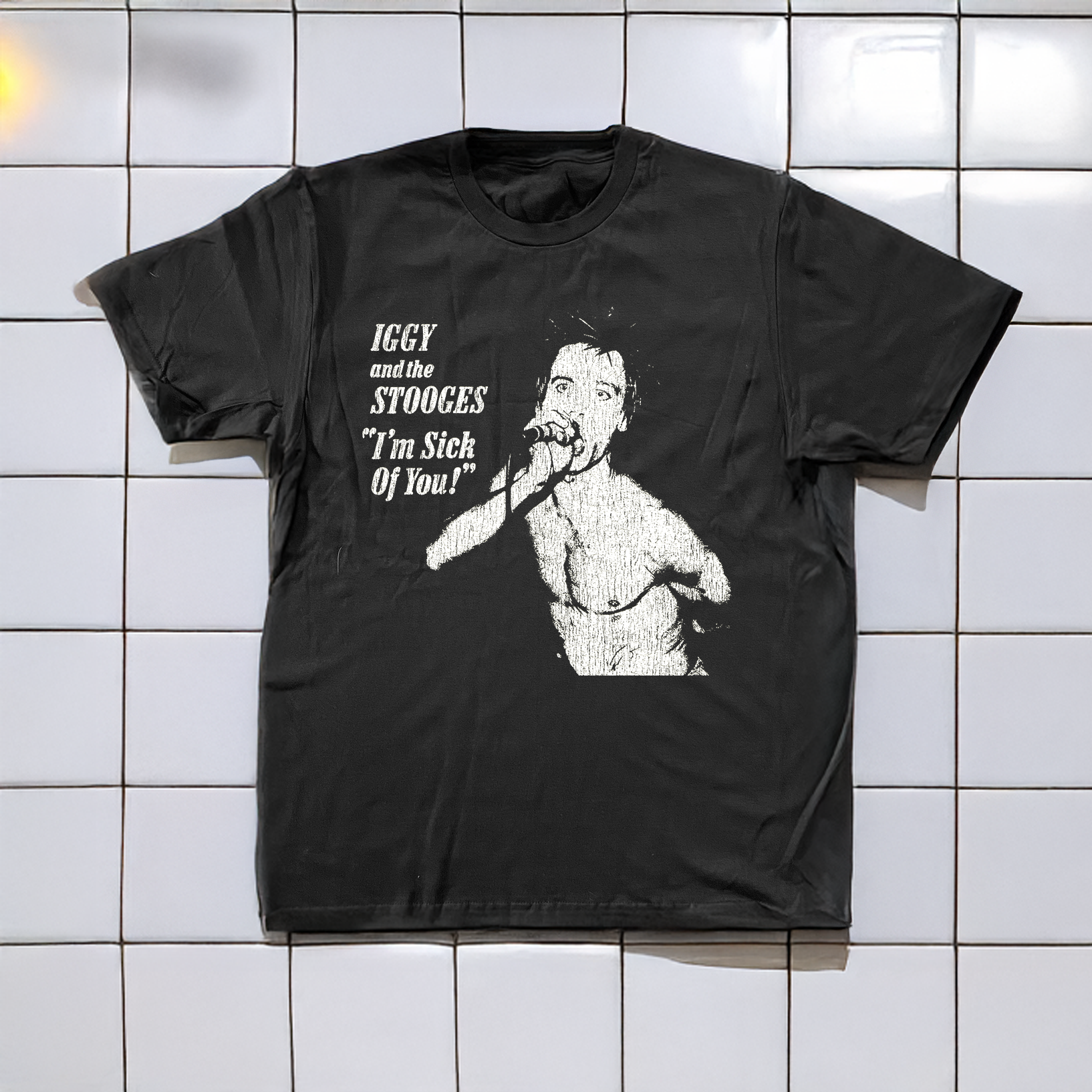 90's Stooges Sick Of You Promo Washed Black T-Shirt